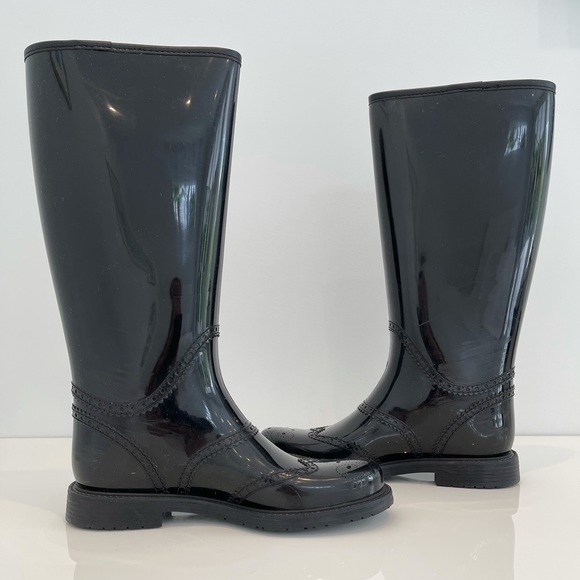 GUCCI BLACK BOOTS NERO OLD LAI RUBBER BOOTS SIZE IT 38 / US 8 - Picture 5 of 16